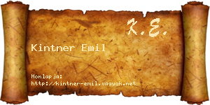 Kintner Emil névjegykártya